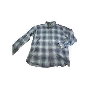 GH Bass & Co Flannel Shirt Men's XL Blue Plaid Long Sleeve Button Down Casual